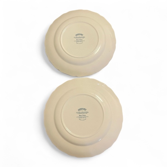 Vtg Johnson Bros. England Rose Chintz 2 Dinner Plates Floral Shabby Chic Charm - Picture 5 of 7